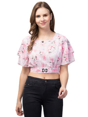 Flower print crop top