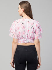 Flower print crop top