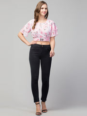 Flower print crop top