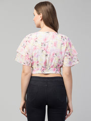 Flower print crop top